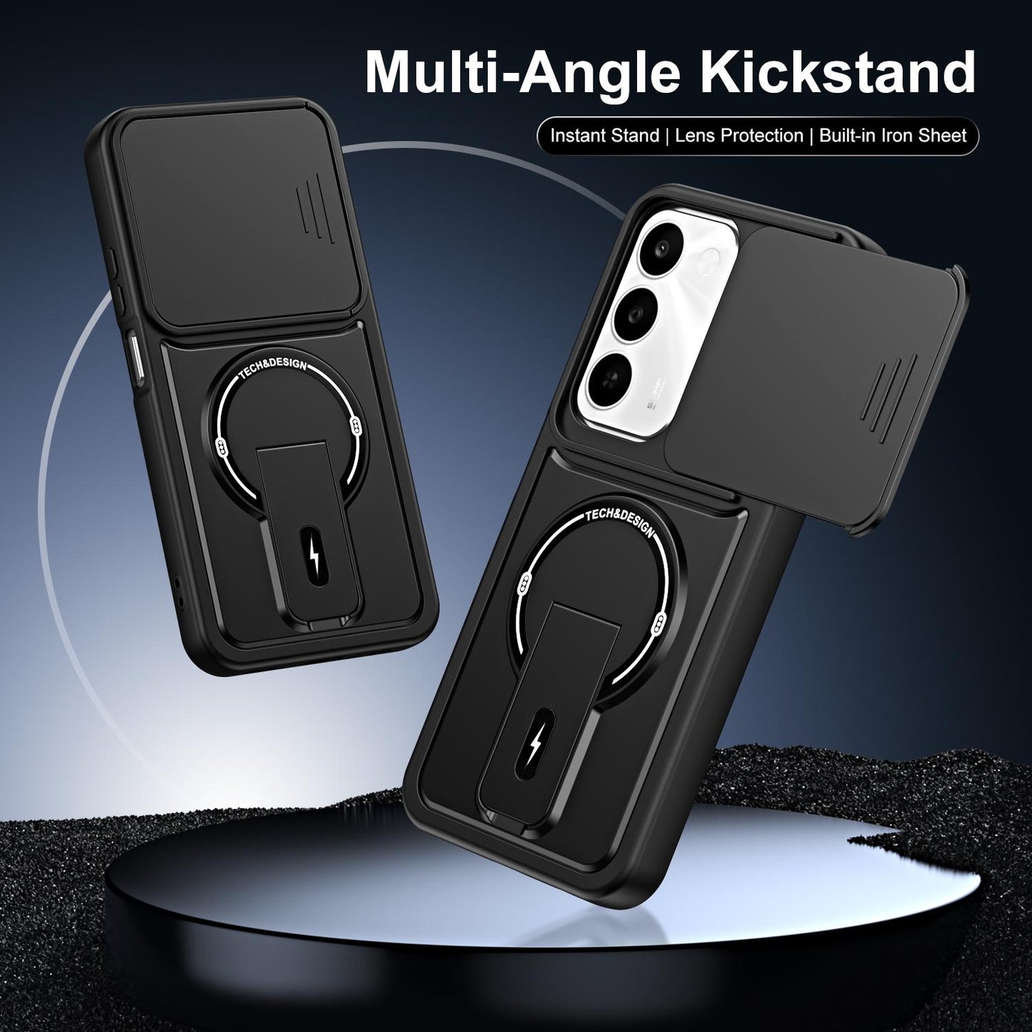 For Realme C100 4G / C100x / C100i Sliding Camshield Holder Magnetic Phone Case(Red)