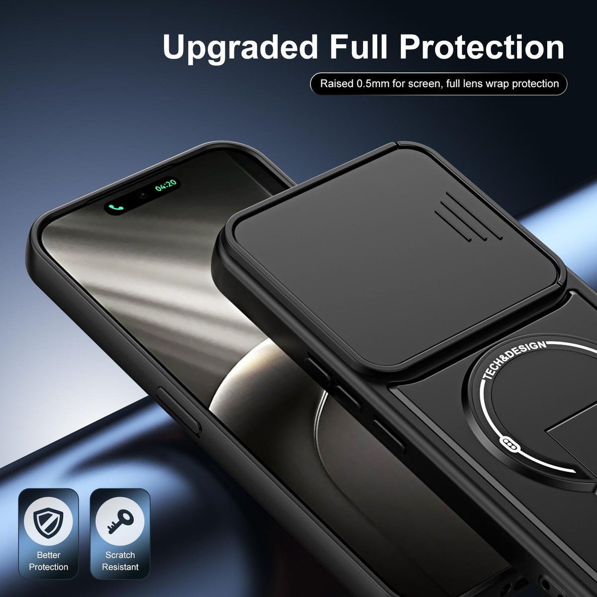 For Tecno Camon 50 4G Sliding Camshield Holder Magnetic Phone Case - Purple - EDA009987901E