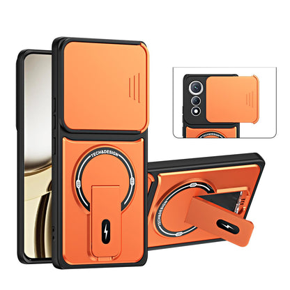 For Tecno Pova Curve 5G Sliding Camshield Holder Magnetic Phone Case - Orange - EDA009987902A