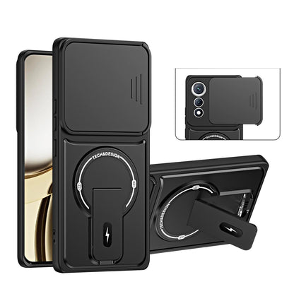 For Tecno Pova Curve 5G Sliding Camshield Holder Magnetic Phone Case - Black - EDA009987902B