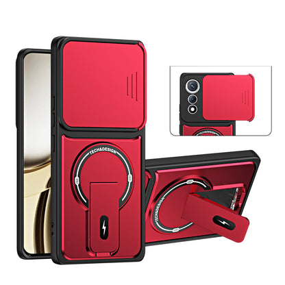 For Tecno Pova Curve 5G Sliding Camshield Holder Magnetic Phone Case - Red - EDA009987902C