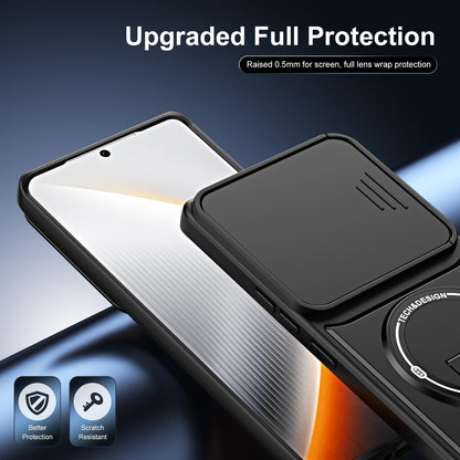 For Tecno Pova Curve 5G Sliding Camshield Holder Magnetic Phone Case - Red - EDA009987902C
