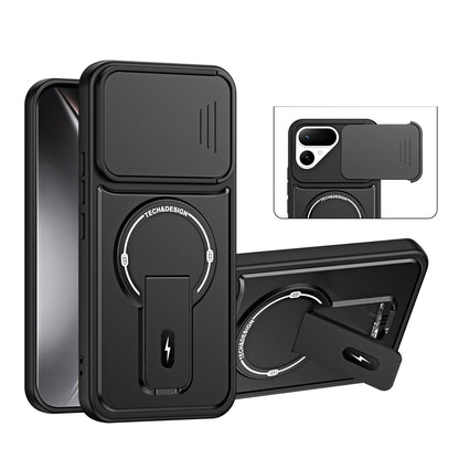 For Tecno Pova Curve 2 5G Sliding Camshield Holder Magnetic Phone Case - Black - EDA009987903B