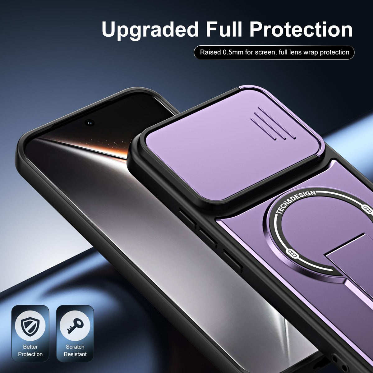For Tecno Pova Curve 2 5G Sliding Camshield Holder Magnetic Phone Case - Red - EDA009987903C