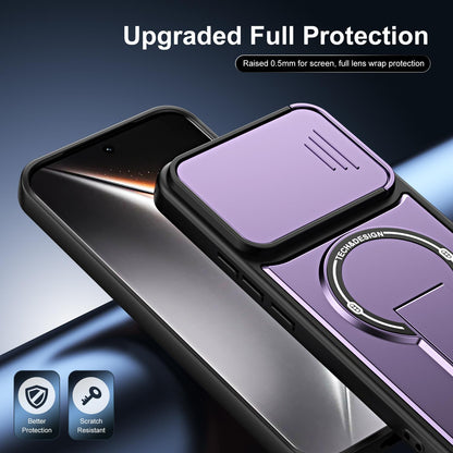 For Tecno Pova Curve 2 5G Sliding Camshield Holder Magnetic Phone Case - Blue - EDA009987903D