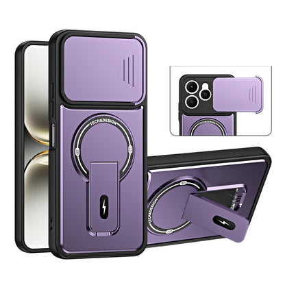 For Tecno Spark 40 4G Sliding Camshield Holder Magnetic Phone Case - Purple - EDA009987904E