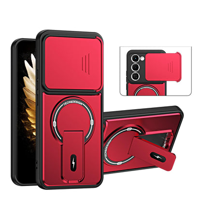 For Tecno Spark 40 Pro Sliding Camshield Holder Magnetic Phone Case - Red - EDA009987905C