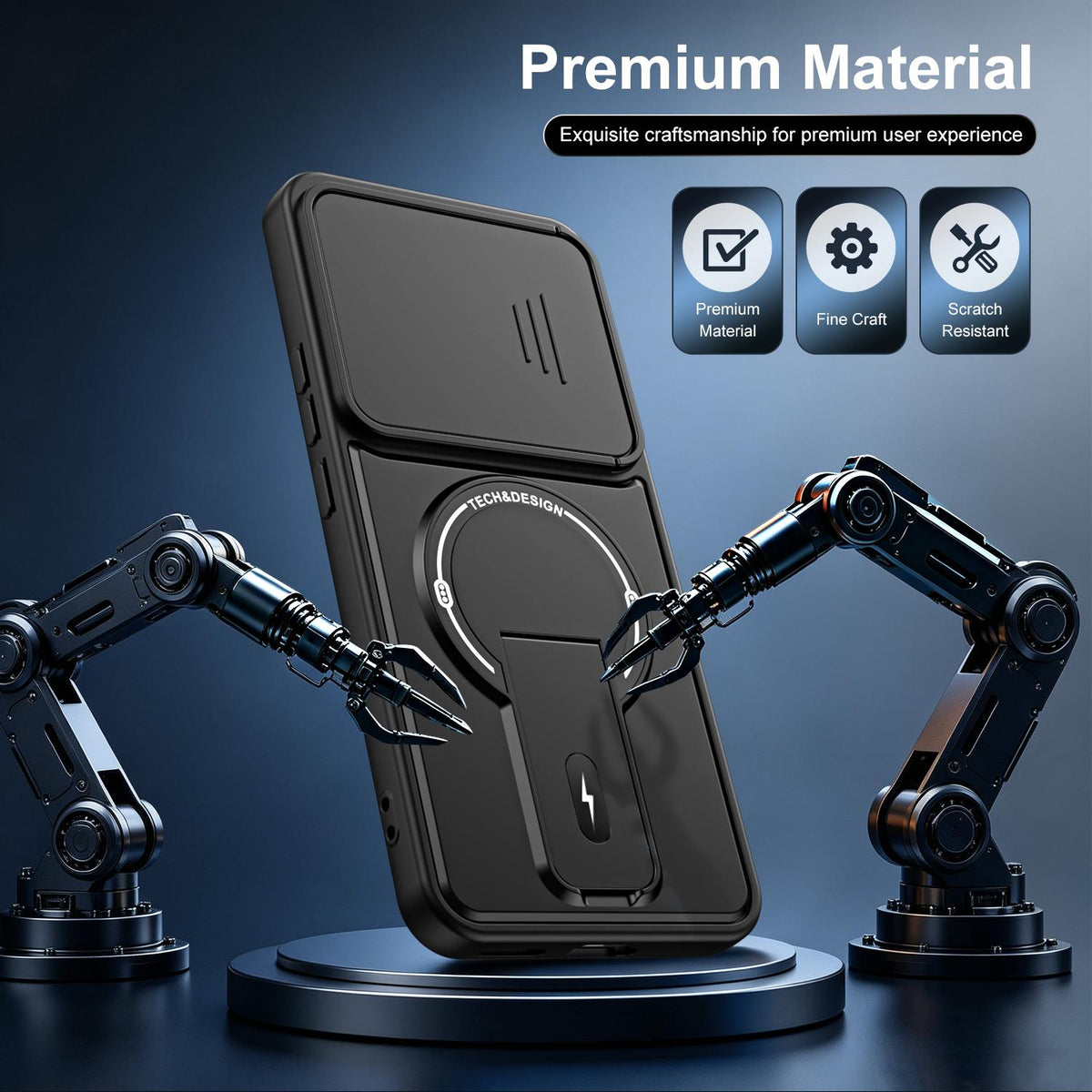 For Tecno Spark 40 Pro+ 4G Sliding Camshield Holder Magnetic Phone Case - Red - EDA009987906C