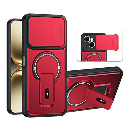 For Tecno Spark 40C Sliding Camshield Holder Magnetic Phone Case - Red - EDA009987907C