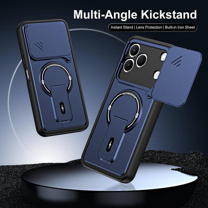 For Tecno Spark 50 4G Sliding Camshield Holder Magnetic Phone Case - Purple - EDA009987908E