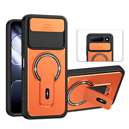 For Tecno Spark 50 5G Sliding Camshield Holder Magnetic Phone Case - Orange - EDA009987909A