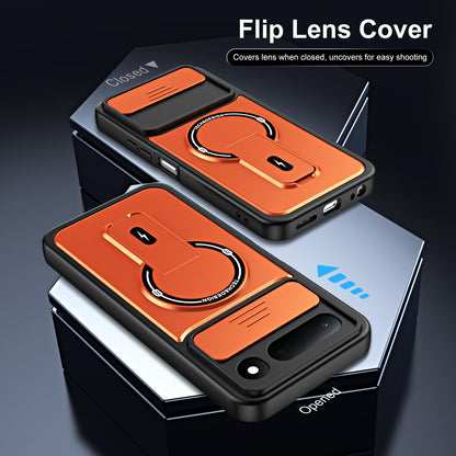 For Tecno Spark 50 5G Sliding Camshield Holder Magnetic Phone Case - Orange - EDA009987909A