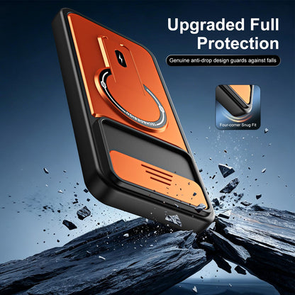 For Tecno Spark 50 5G Sliding Camshield Holder Magnetic Phone Case - Orange - EDA009987909A