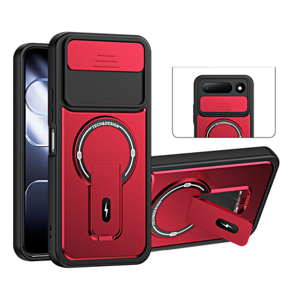 For Tecno Spark 50 5G Sliding Camshield Holder Magnetic Phone Case - Red - EDA009987909C