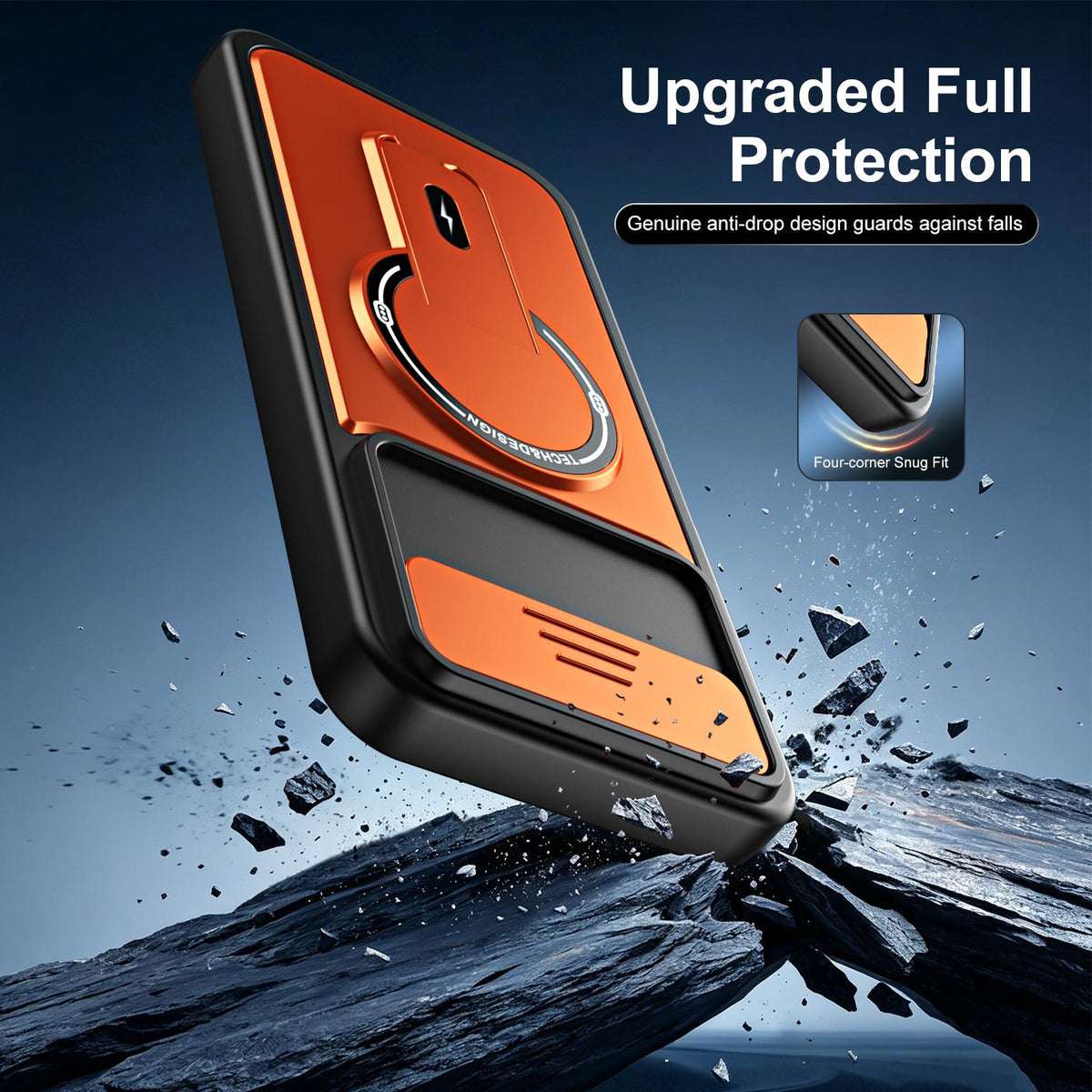 For Tecno Spark 50 5G Sliding Camshield Holder Magnetic Phone Case - Red - EDA009987909C