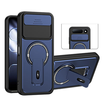 For Tecno Spark 50 5G Sliding Camshield Holder Magnetic Phone Case - Blue - EDA009987909D