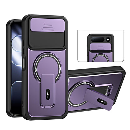 For Tecno Spark 50 5G Sliding Camshield Holder Magnetic Phone Case - Purple - EDA009987909E