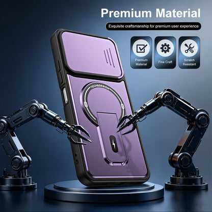 For Tecno Pop 10 / Spark Go 2 Sliding Camshield Holder Magnetic Phone Case - Red - EDA009987910C