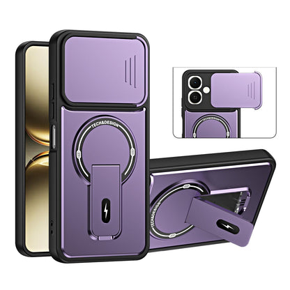 For Tecno Pop 10 / Spark Go 2 Sliding Camshield Holder Magnetic Phone Case - Purple - EDA009987910E