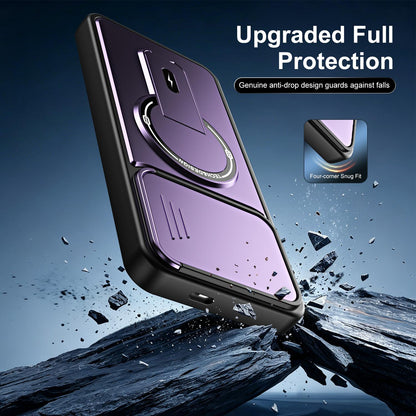 For Tecno Pop 10 / Spark Go 2 Sliding Camshield Holder Magnetic Phone Case - Purple - EDA009987910E