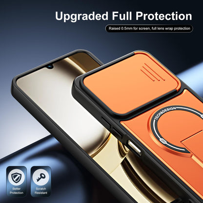 For Tecno Pop 20 / Spark Go 3 Sliding Camshield Holder Magnetic Phone Case - Red - EDA009987911C