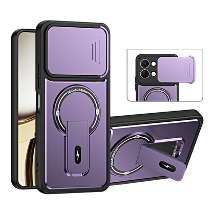 For Tecno Pop 20 / Spark Go 3 Sliding Camshield Holder Magnetic Phone Case - Purple - EDA009987911E