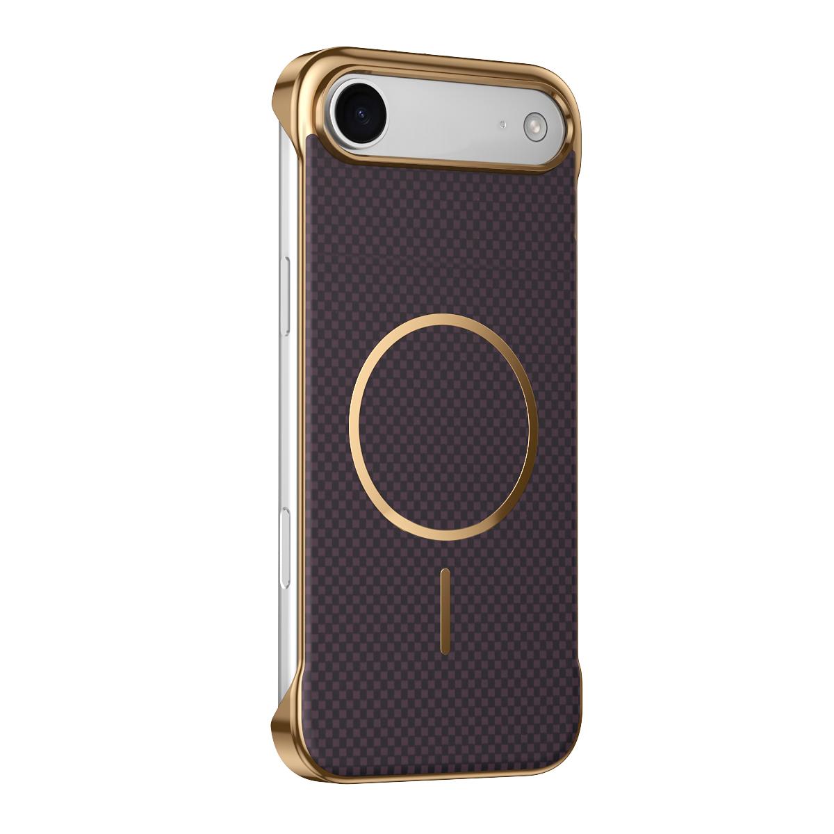 For iPhone Air Borderless Kevlar Texture Electroplated Magnetic Phone Case - Purple - EDA009988004A