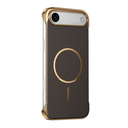 For iPhone Air Borderless Kevlar Texture Electroplated Magnetic Phone Case - Brown - EDA009988004B
