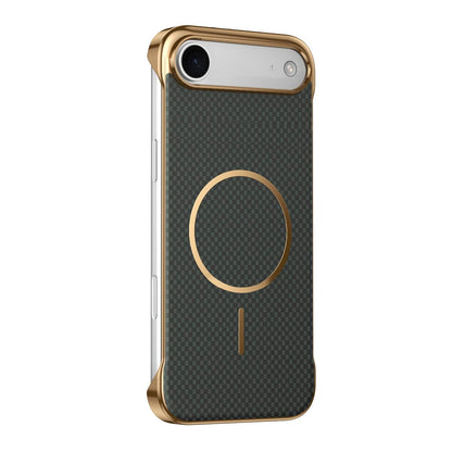 For iPhone Air Borderless Kevlar Texture Electroplated Magnetic Phone Case - Green - EDA009988004E