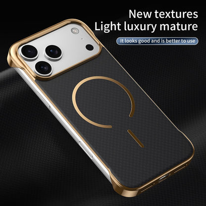 For iPhone 15 Borderless Kevlar Texture Electroplated Magnetic Phone Case - Purple - EDA009988010A