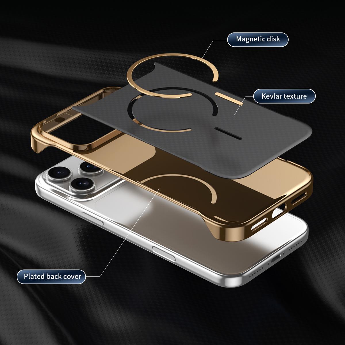 For iPhone Air Borderless Kevlar Texture Electroplated Magnetic Phone Case - Purple - EDA009988004A