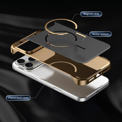 For iPhone Air Borderless Kevlar Texture Electroplated Magnetic Phone Case - Purple - EDA009988004A