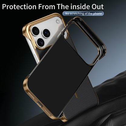 For iPhone 17 Pro Max Borderless Kevlar Texture Electroplated Magnetic Phone Case - Purple - EDA009988001A
