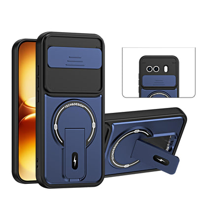 For vivo iQOO 15R 5G / Z11 Turbo Sliding Camshield Holder Magnetic Phone Case(Blue)