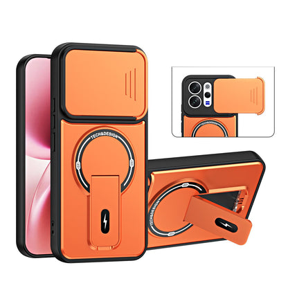 For vivo V70 Global / S50 5G / V70 Lite Sliding Camshield Holder Magnetic Phone Case(Orange)