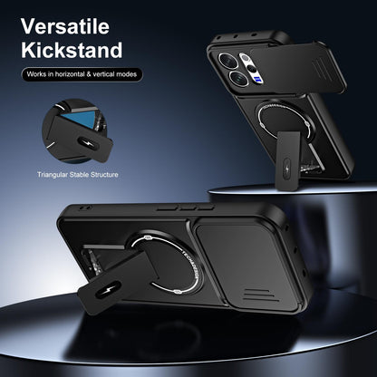 For vivo V70 Global / S50 5G / V70 Lite Sliding Camshield Holder Magnetic Phone Case(Orange)