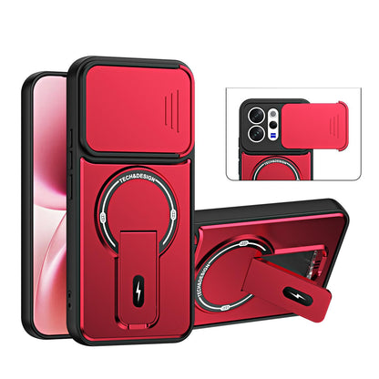 For vivo V70 Global / S50 5G / V70 Lite Sliding Camshield Holder Magnetic Phone Case(Red)