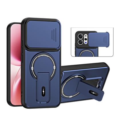 For vivo V70 Global / S50 5G / V70 Lite Sliding Camshield Holder Magnetic Phone Case(Blue)