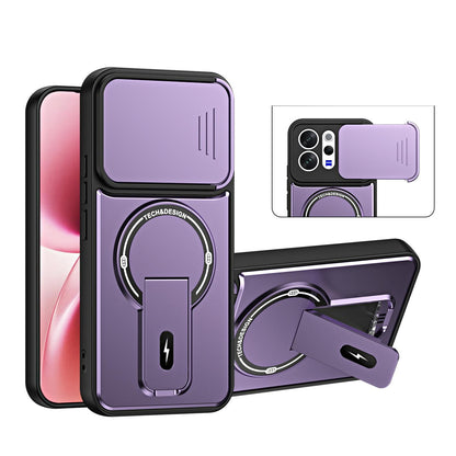 For vivo V70 Global / S50 5G / V70 Lite Sliding Camshield Holder Magnetic Phone Case(Purple)