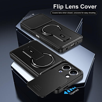 For vivo Y05 / Y21 5G Sliding Camshield Holder Magnetic Phone Case(Blue)