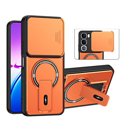 For vivo Y31 5G / Y21d Sliding Camshield Holder Magnetic Phone Case(Orange)