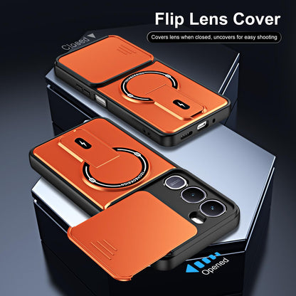 For vivo Y31 5G / Y21d Sliding Camshield Holder Magnetic Phone Case(Black)