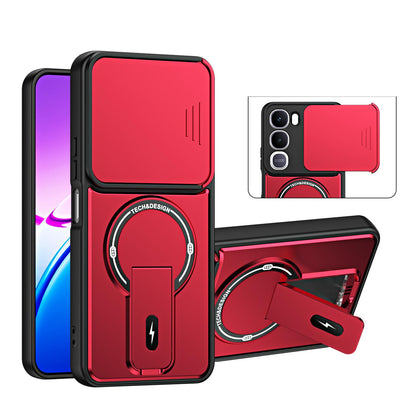 For vivo Y31 5G / Y21d Sliding Camshield Holder Magnetic Phone Case(Red)
