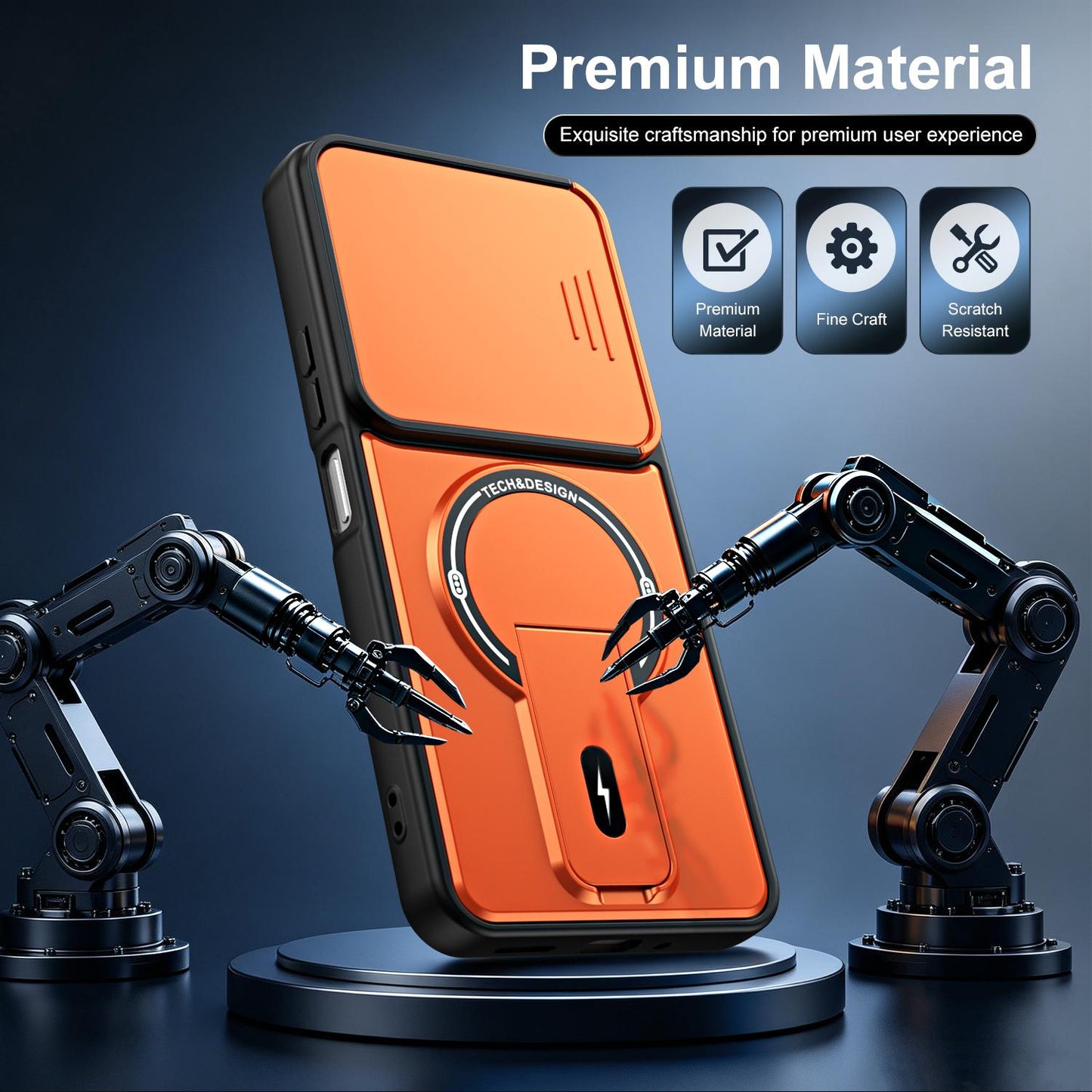 For vivo Y31 5G / Y21d Sliding Camshield Holder Magnetic Phone Case(Blue)