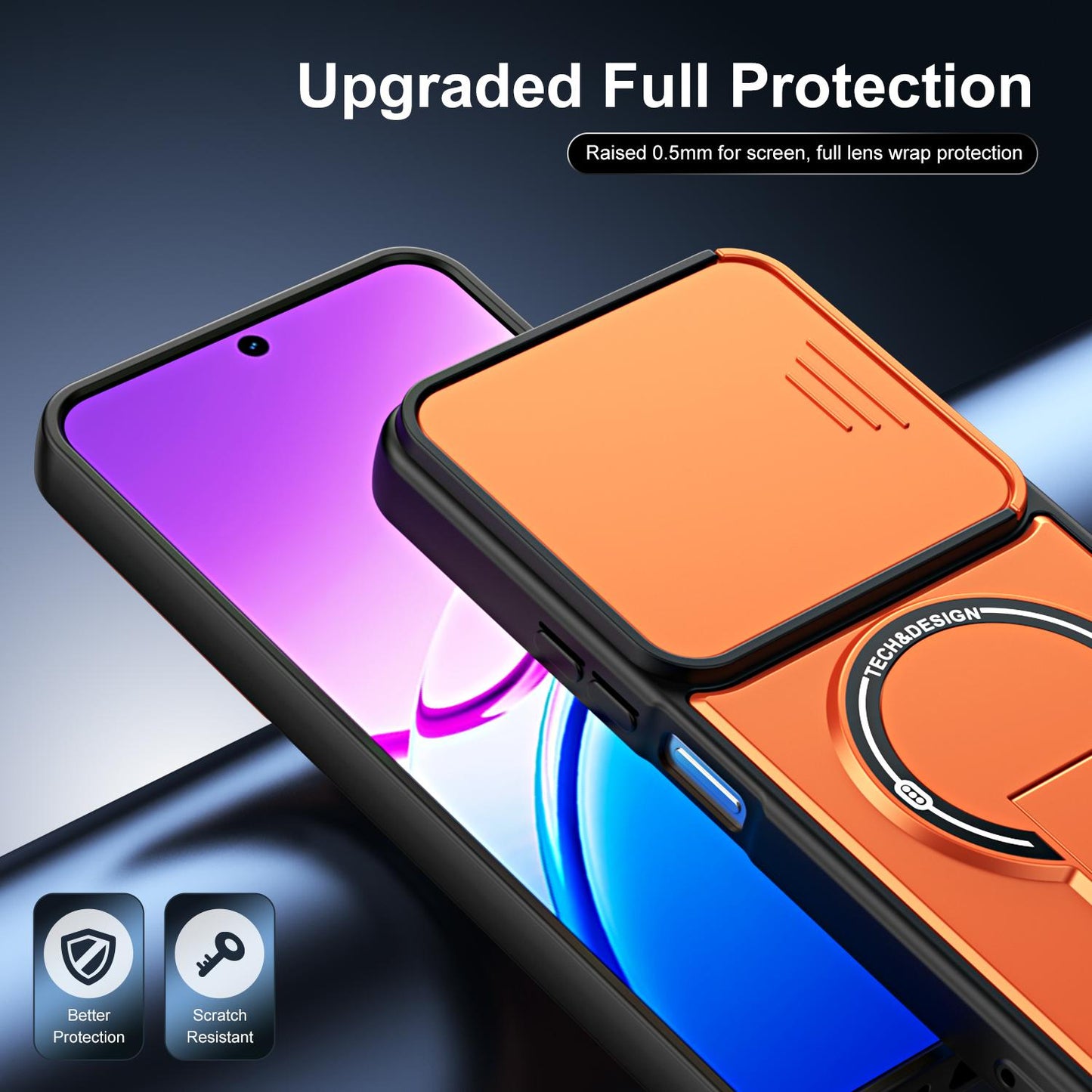 For vivo Y31 5G / Y21d Sliding Camshield Holder Magnetic Phone Case(Purple)