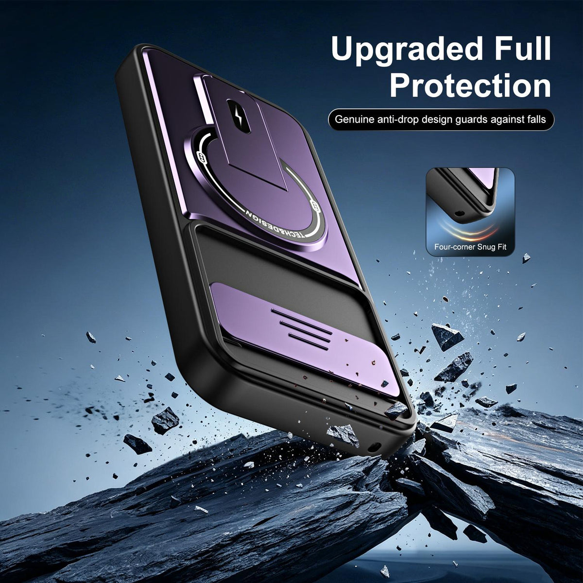 For Google Pixel 9a Sliding Camshield Holder Magnetic Phone Case - Orange - EDA009988302A