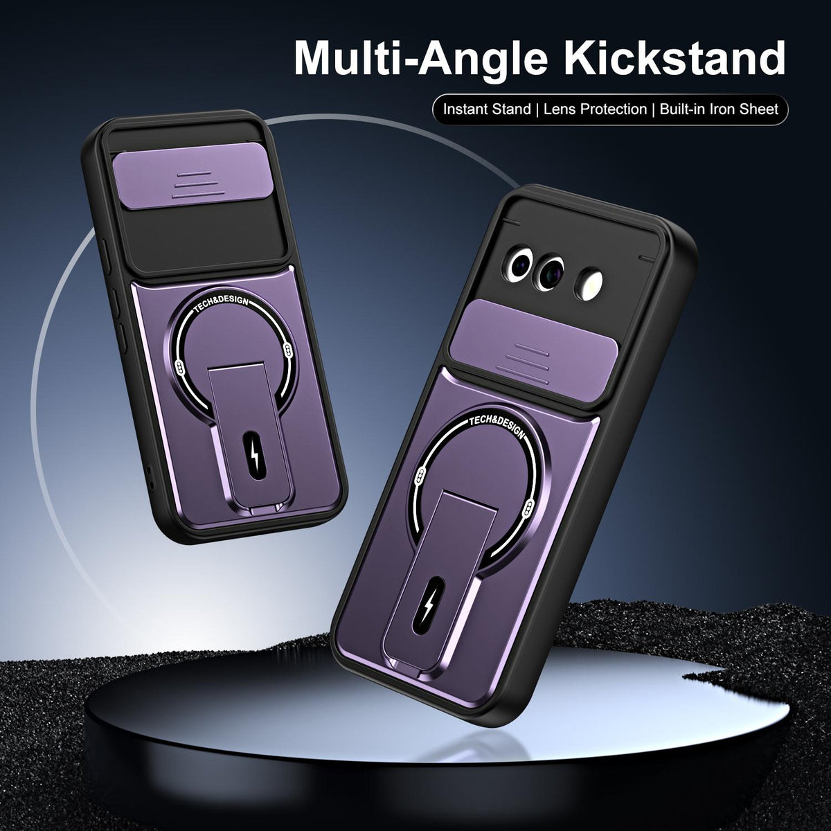 For Google Pixel 9a Sliding Camshield Holder Magnetic Phone Case - Black - EDA009988302B