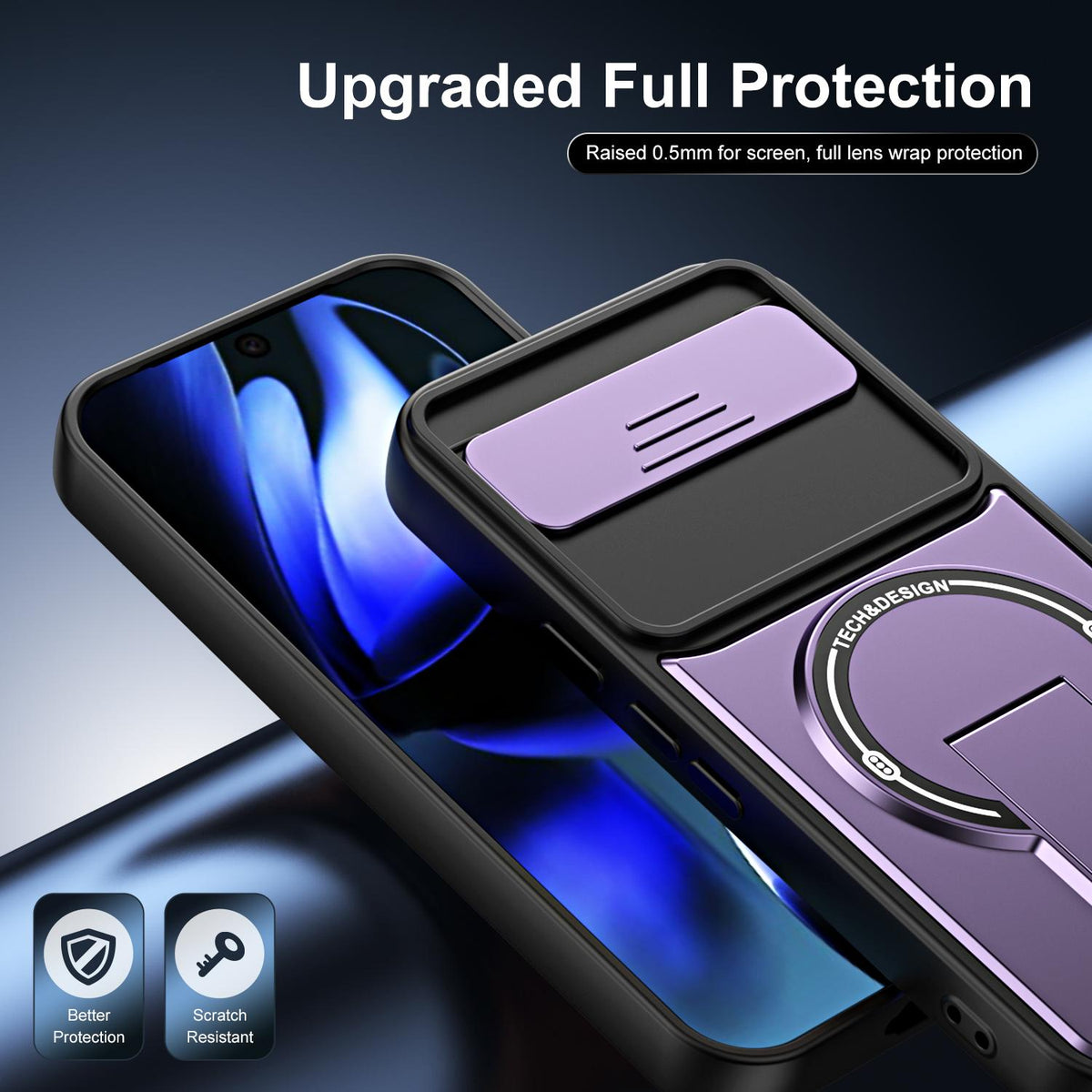 For Google Pixel 9a Sliding Camshield Holder Magnetic Phone Case - Black - EDA009988302B