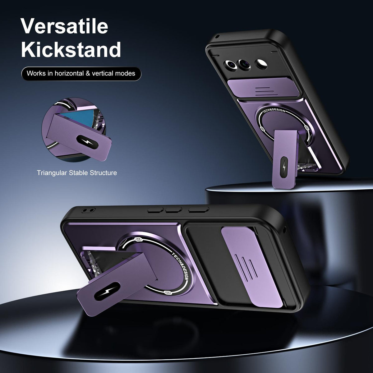 For Google Pixel 9a Sliding Camshield Holder Magnetic Phone Case - Red - EDA009988302C