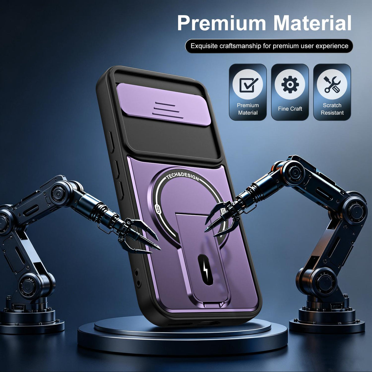 For Google Pixel 9a Sliding Camshield Holder Magnetic Phone Case - Blue - EDA009988302D